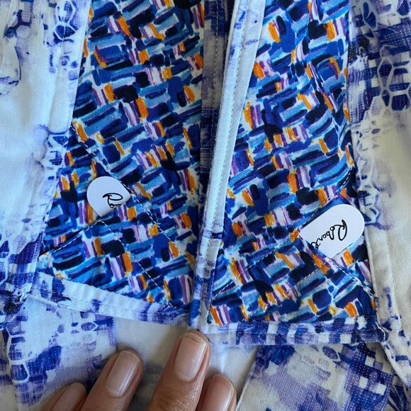 Robert Graham Men's Classic Fit Shirt Kaleidoscope Artsy Flip Cuff Smoke Size M - Picture 11 of 11